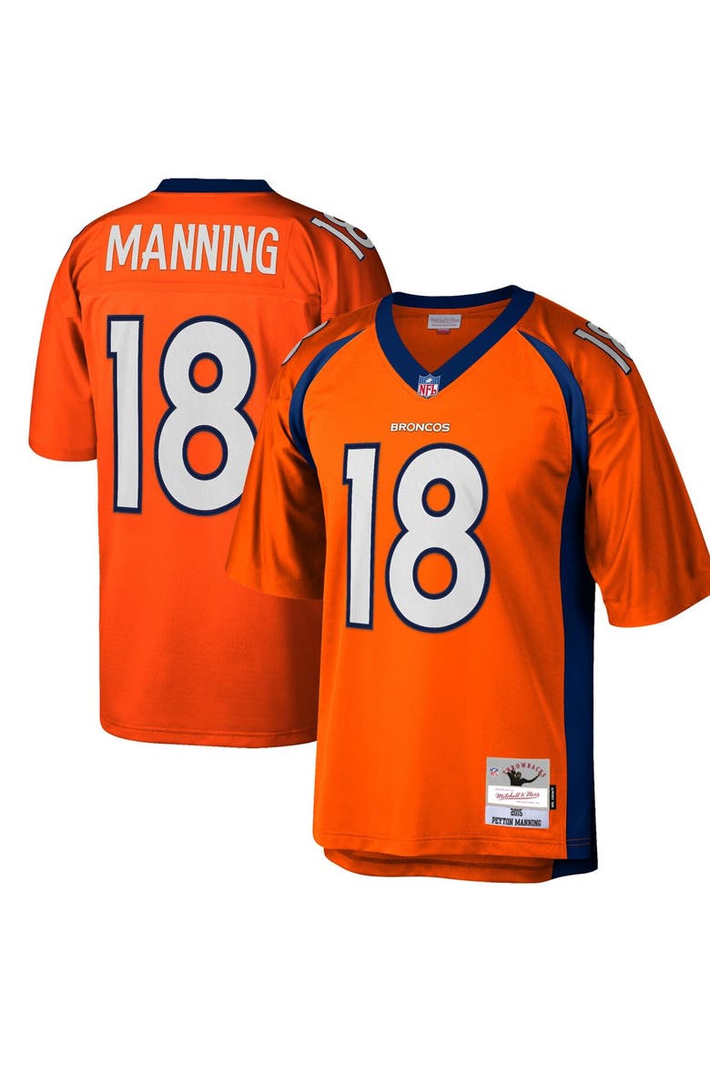 Men's Mitchell & Ness Peyton Manning Orange Denver Broncos Big & Tall 2015 Retired Player Replica Jersey, Main, color, Orange