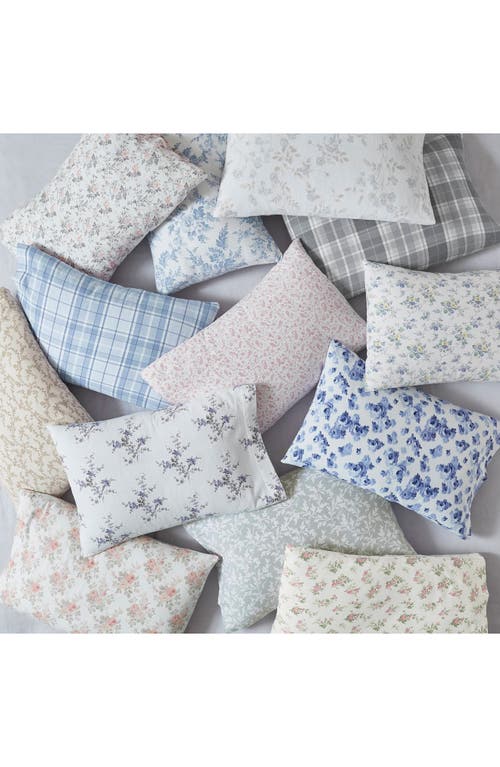 Laura Ashley Mulholland Plaid Cotton Flannel Sheet Set In Grey