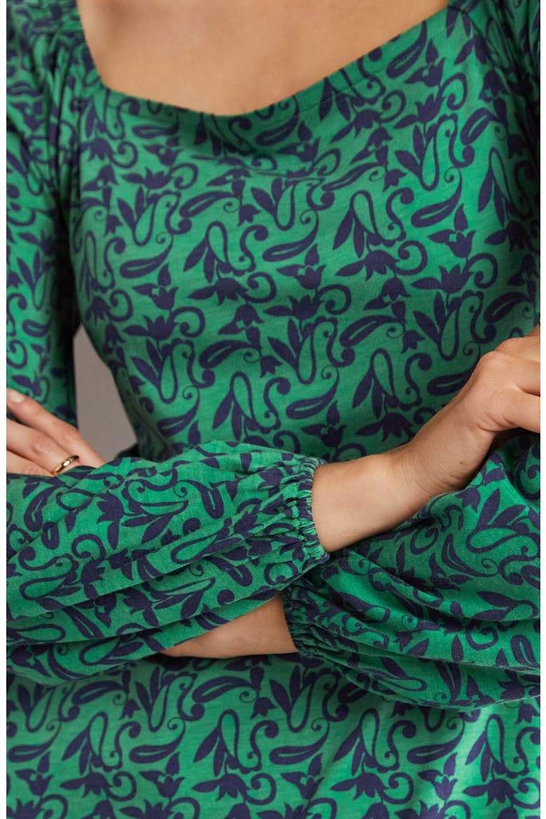Floral Long Sleeve Jersey Midi Dress, Alternate, color, GLADE PAISLEY MEADOW