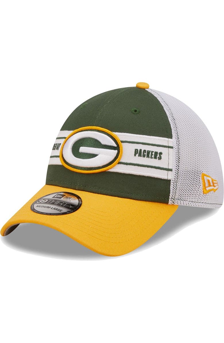 New Era Men's New Era Green/Gold Green Bay Packers Team Banded 39THIRTY Flex Hat, Main, color, 