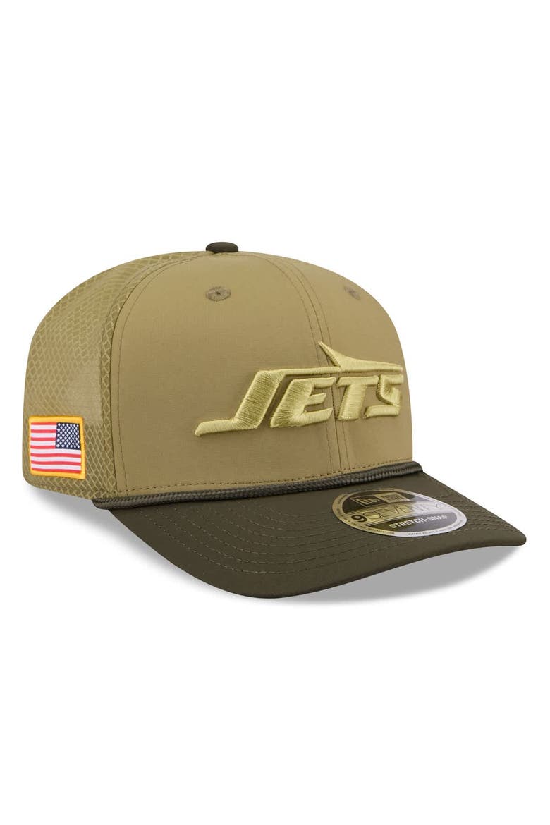 Men's New Era  Green New York Jets 2025 Salute to Service 9SEVENTY Adjustable Hat, Main, color, Green