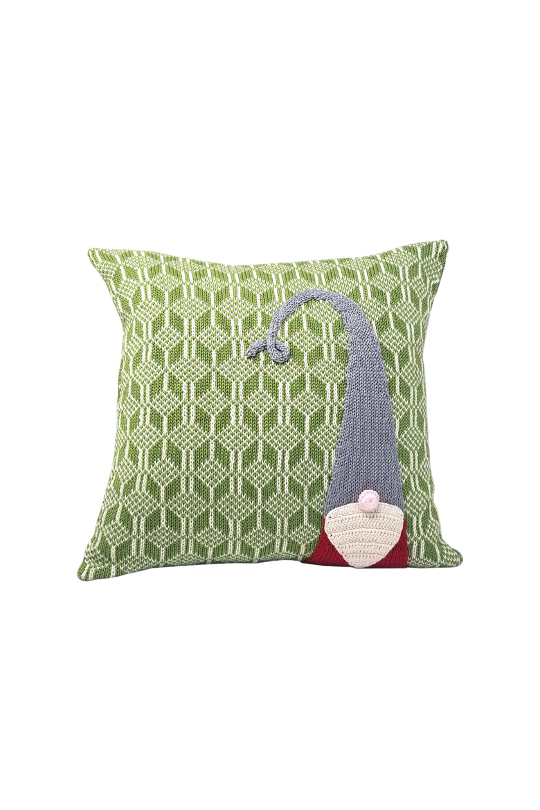 12" Gnome Pillow, Main, color, Green