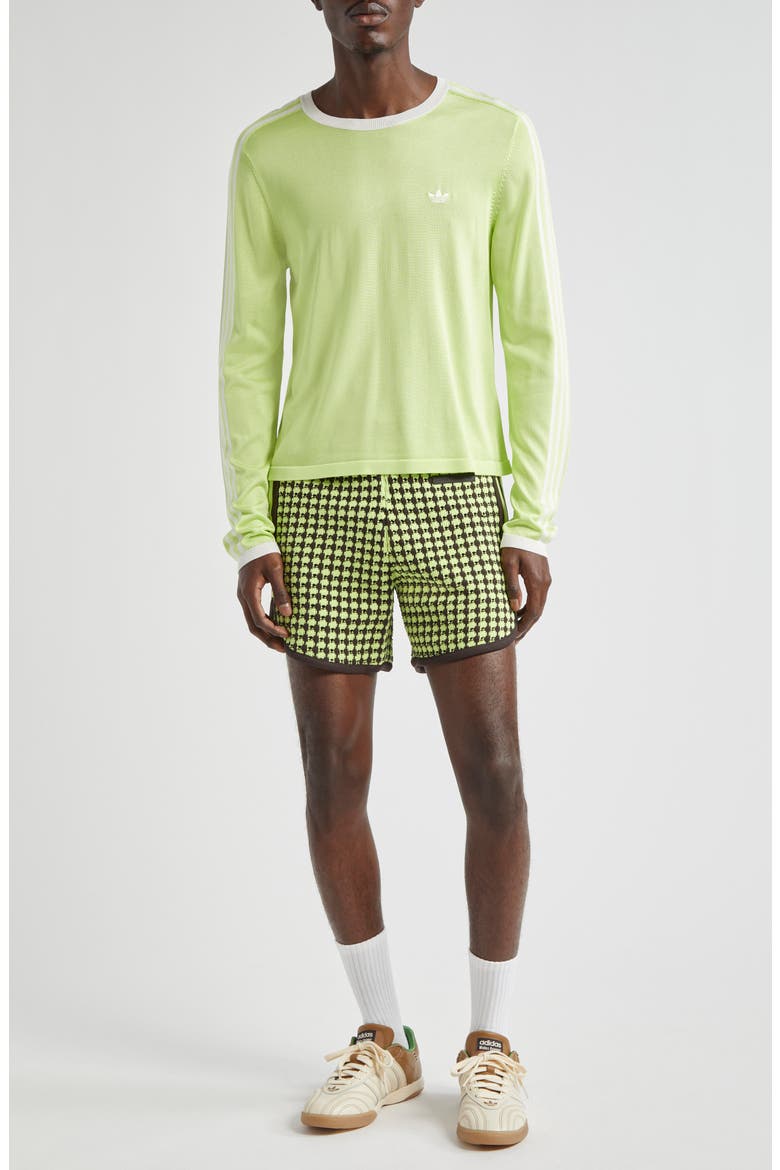 x Wales Bonner 3-Stripes Long Sleeve T-Shirt, Alternate, color, SEMI FROZEN YELLOW/CHALK WHITE