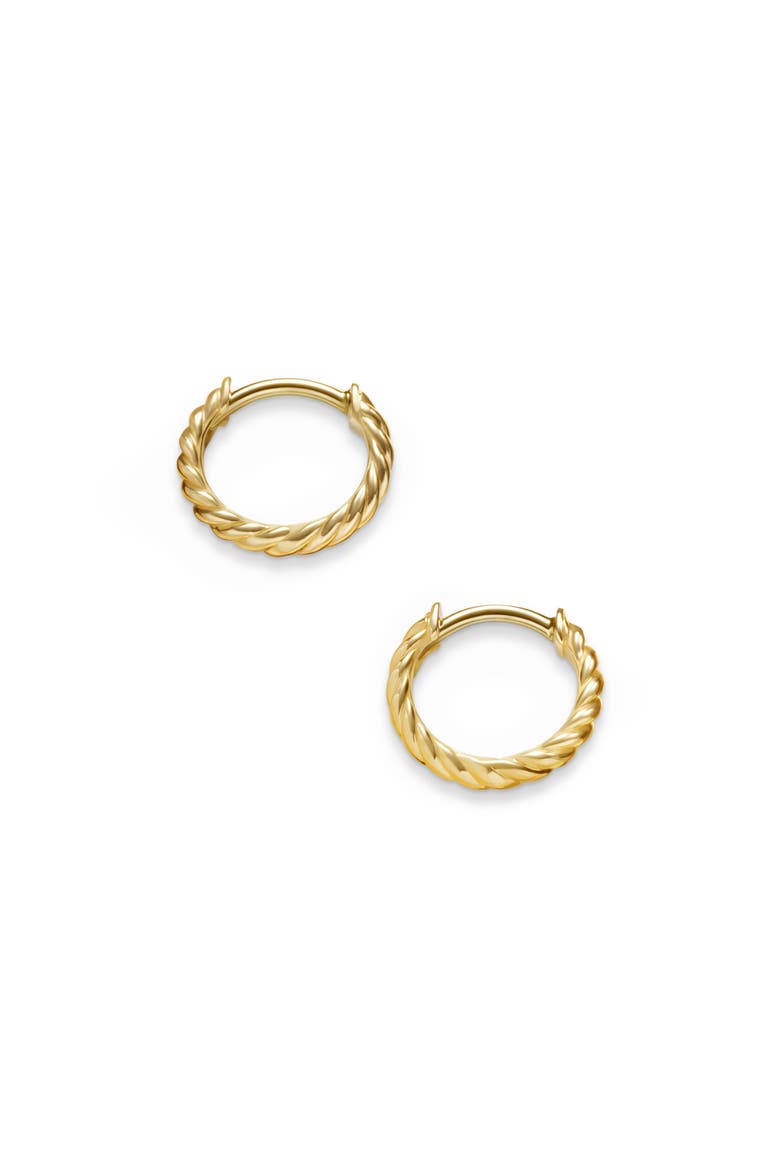Sculpted Cable Huggie Hoop Earrings, Alternate, color, 18K YELLOW GOLD
