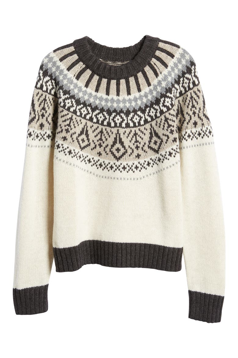 Women's Fair Isle Sweater, Main, color, ROCK GREY HEATHER