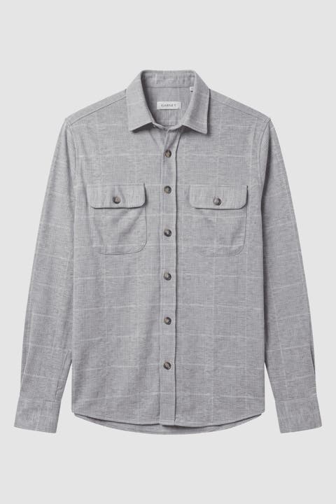 Men's Regular-fit Textured Two-pocket Overshirt