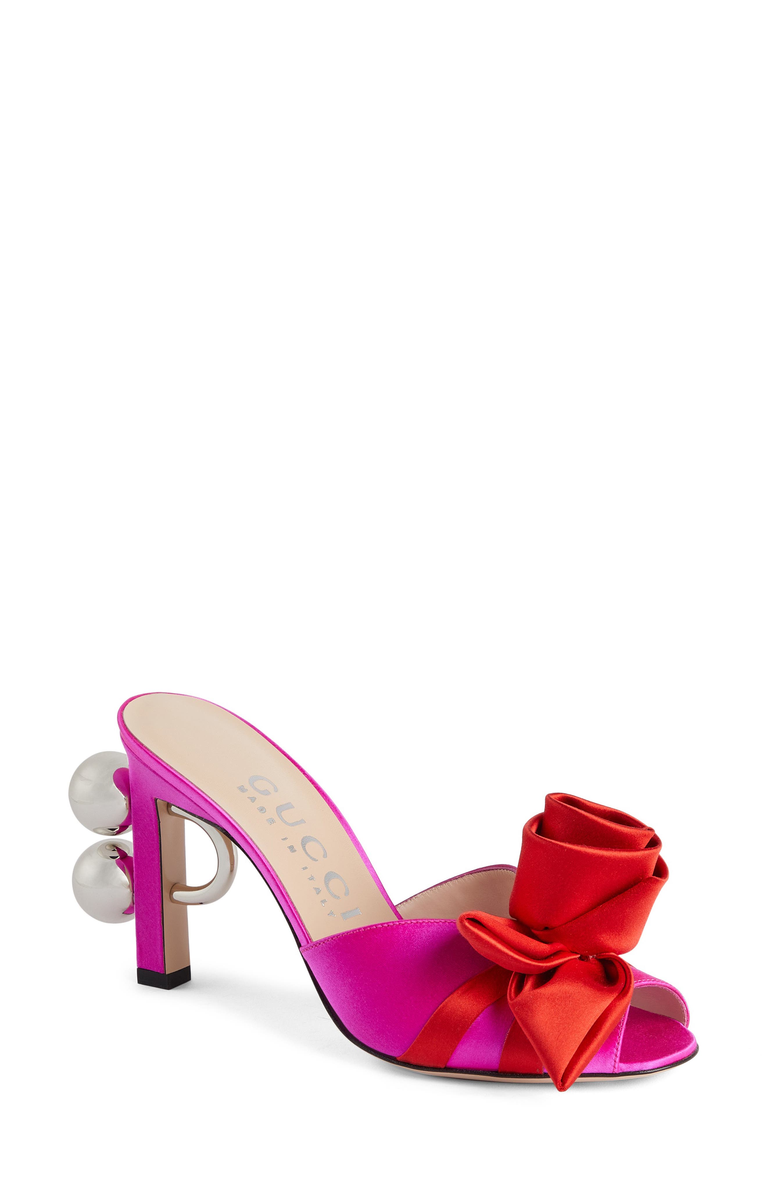 Shawana Satin Sandal, Main, color, PURE FUCHSIA