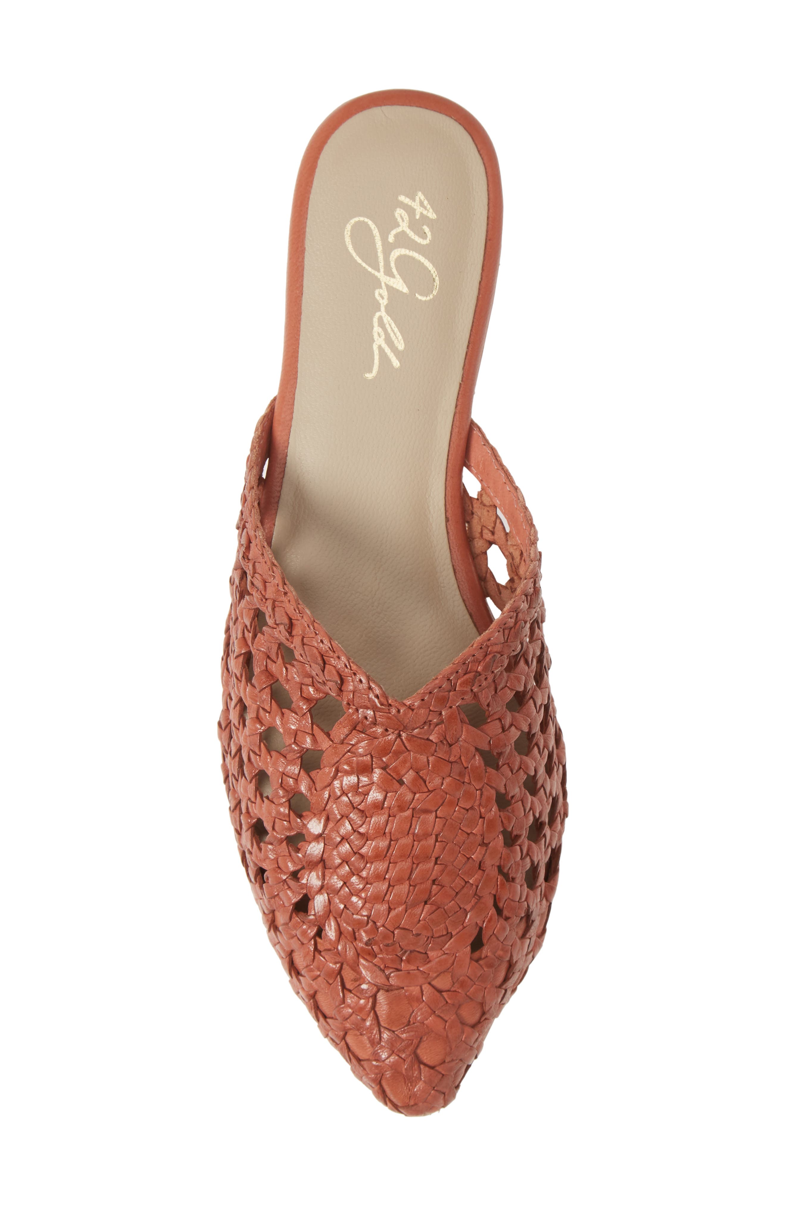 42 Gold Charmed Pointed Toe Mule, Alternate, color, Mecca Tan Leather