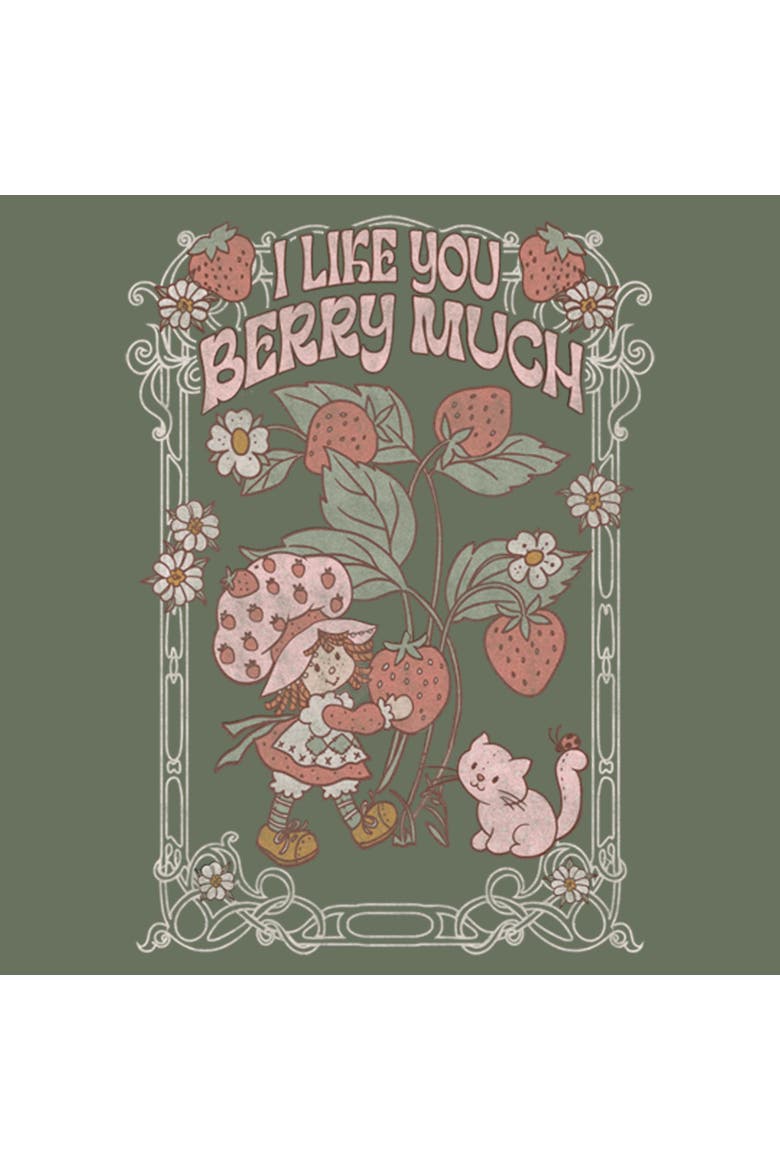 Women's Strawberry Shortcake I Like You Berry Much Graphic T-Shirt, Alternate, color, Sage Green