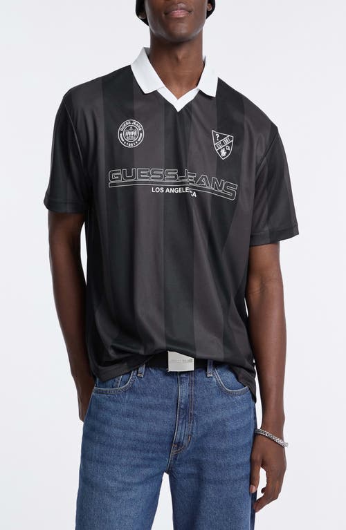 Guess Jeans Graphic Soccer Jersey In Black