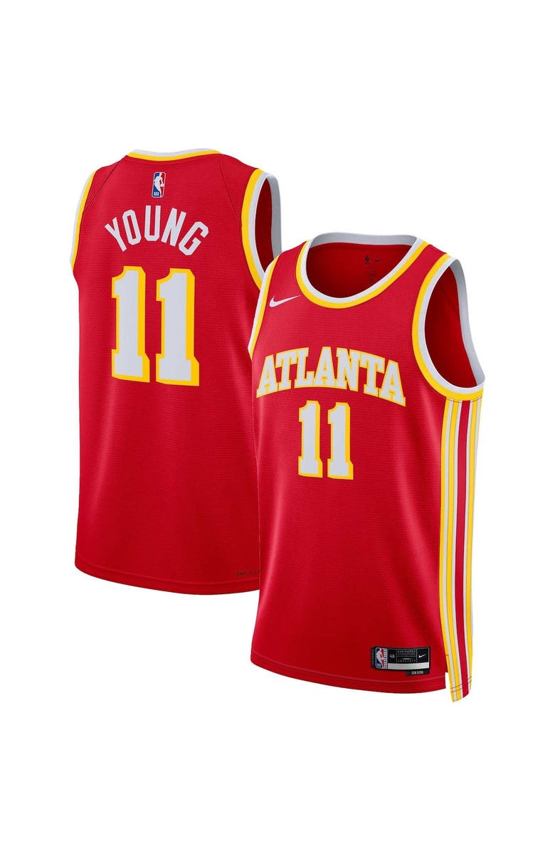 Nike Unisex Nike Trae Young Red Atlanta Hawks Swingman Jersey - Icon Edition, Main, color, Red