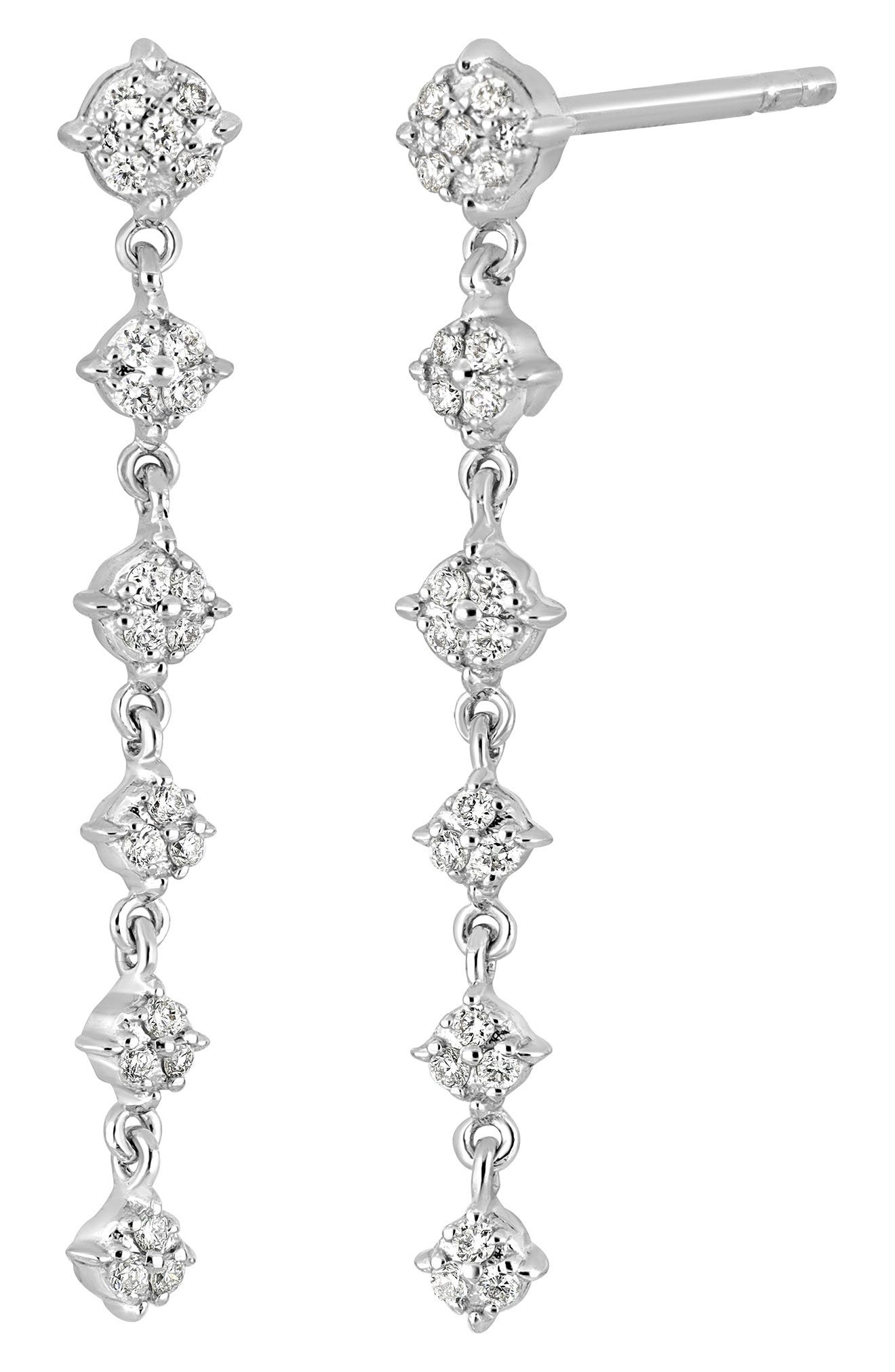 Bony Levy Mykonos 18K White Gold Diamond Linear Drop Earrings