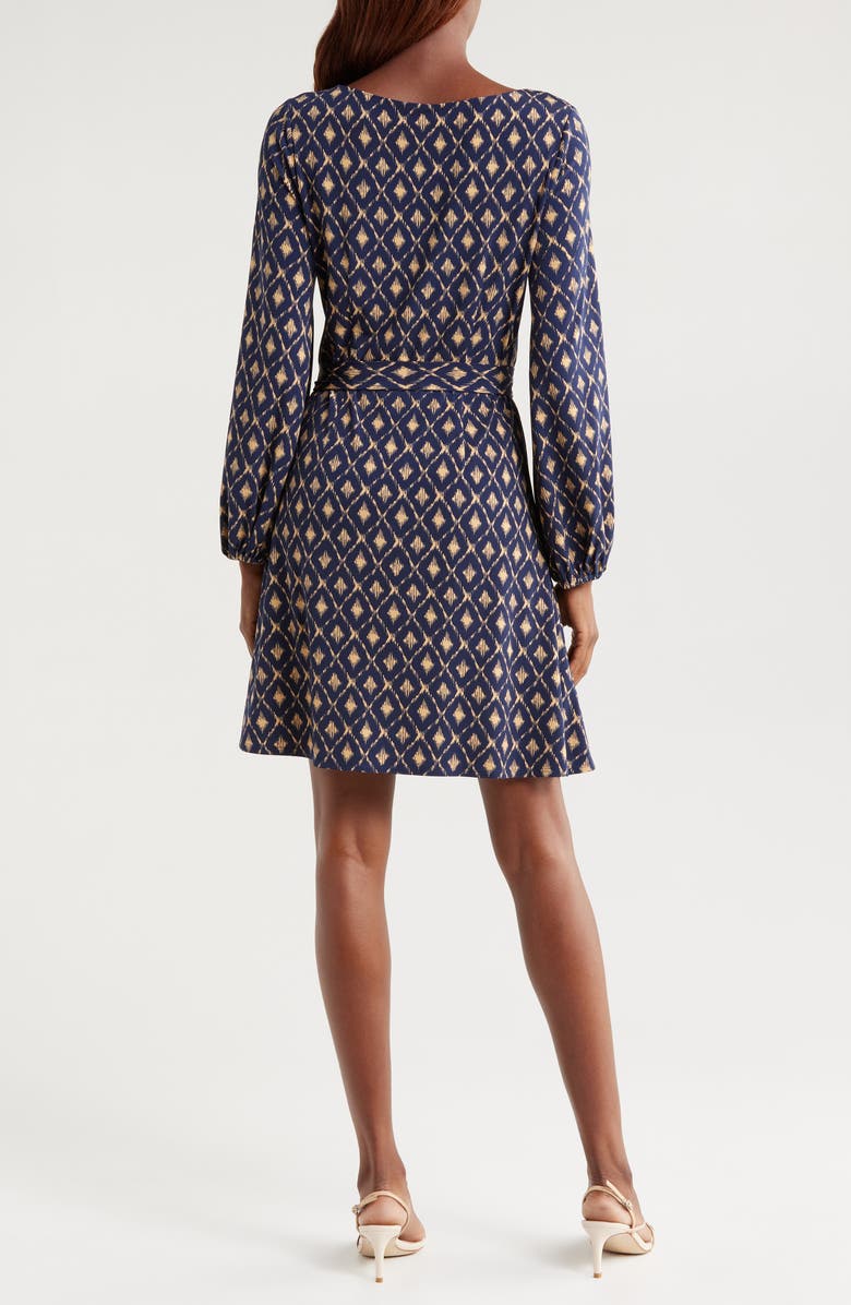 Tommy Bahama Diamond Cay Tie Belt Long Sleeve Stretch Minidress, Alternate, color,