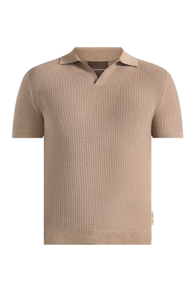 Rowen Textured Knit Revere Polo Shirt, Alternate, color, Taupe