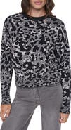 DKNY Leopard Jacquard Crewneck Sweater