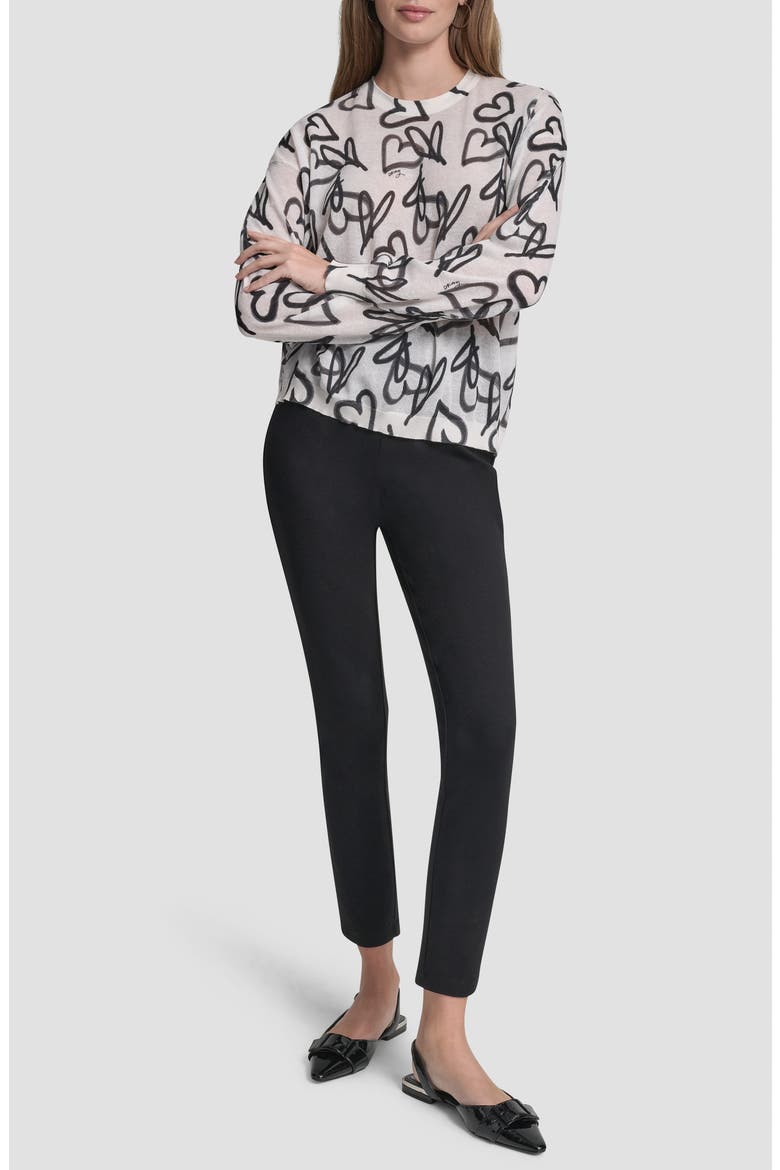 Lightweight Graffiti Heart Print Sweater, Alternate, color, IVORY GRAFFITI HEART