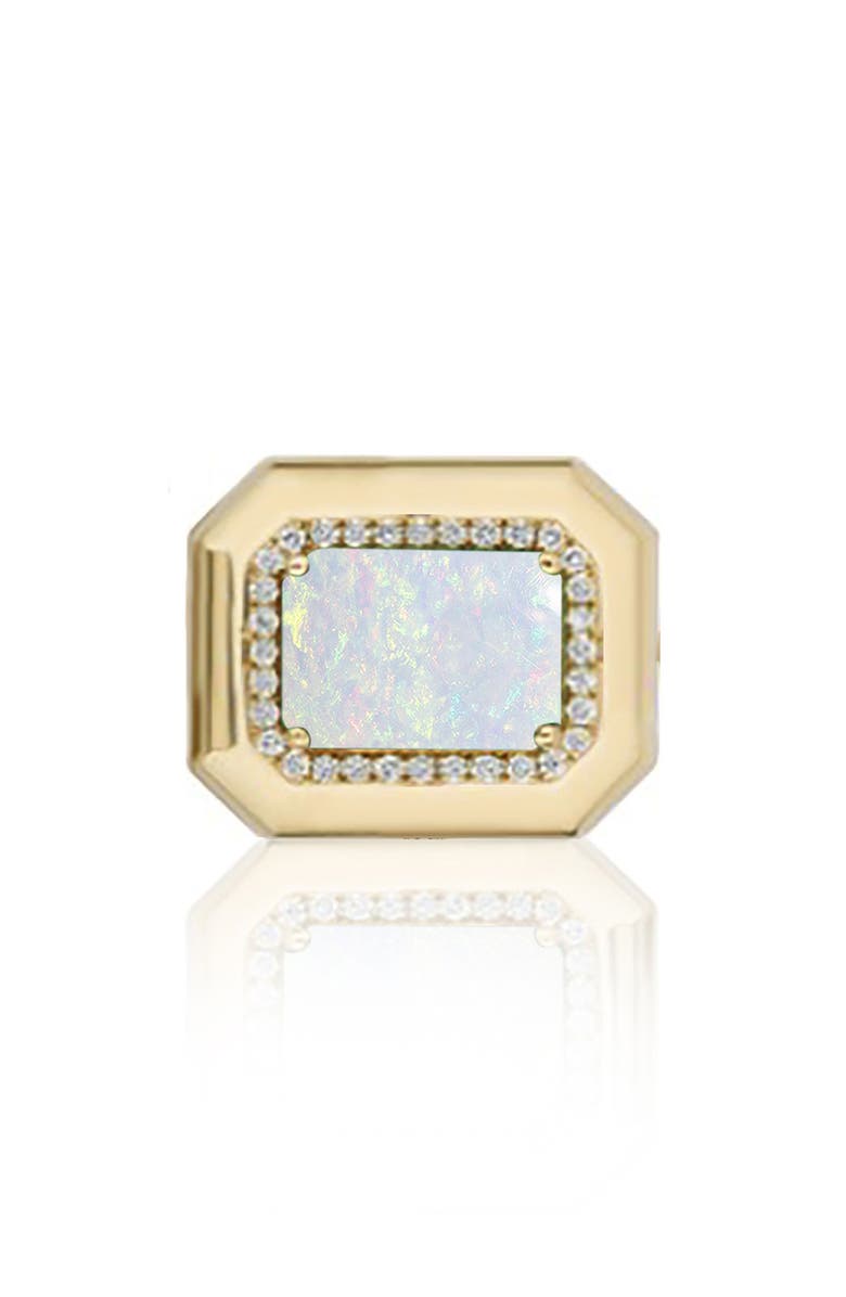 GOSHWARA Emerald Cut Ring, Main, color, White Opaque