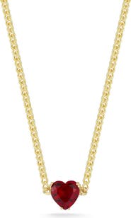 SPHERA MILANO Cubic Zirconia Heart Curb Chain Necklace