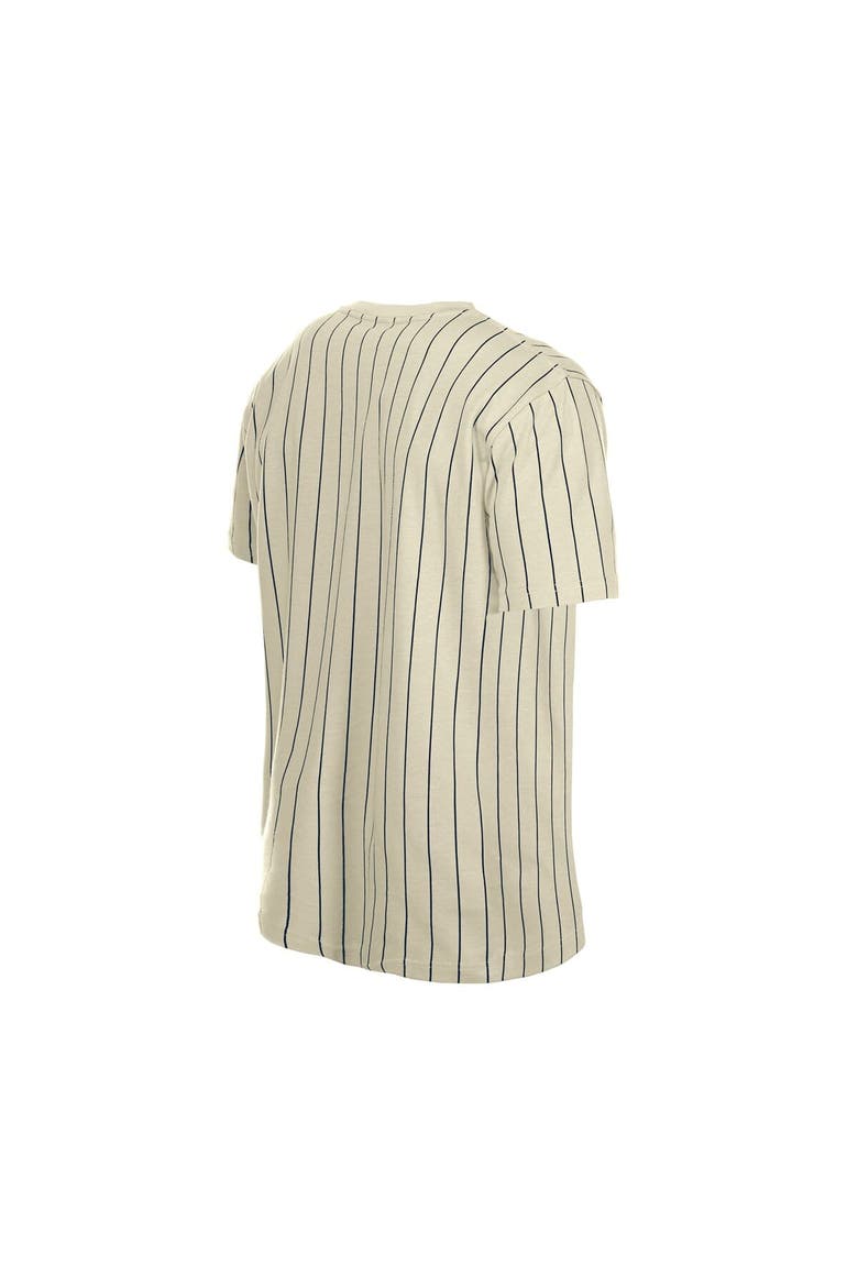 Men's New Era Cream USA Baseball Throwback Meshback Pinstripe T-Shirt, Alternate, color, Cream