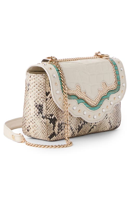 Brahmin Rosa Croc Embossed Leather Convertible Crossbody Bag