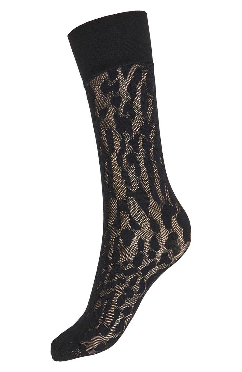 Wolford Reptile Knit High Socks, Alternate, color, Black