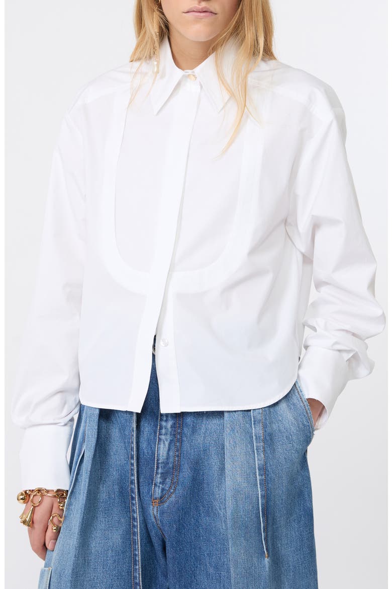 Boxy Cotton Poplin Button-Up Shirt, Main, color, OPTICAL WHITE