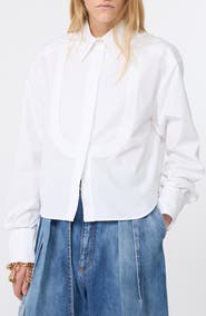 SPORTMAX Boxy Cotton Poplin Button-Up Shirt