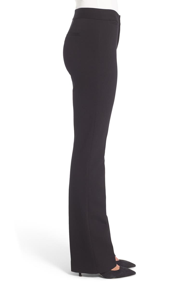 Michelle Stretch Ponte Trousers, Alternate, color, BLACK