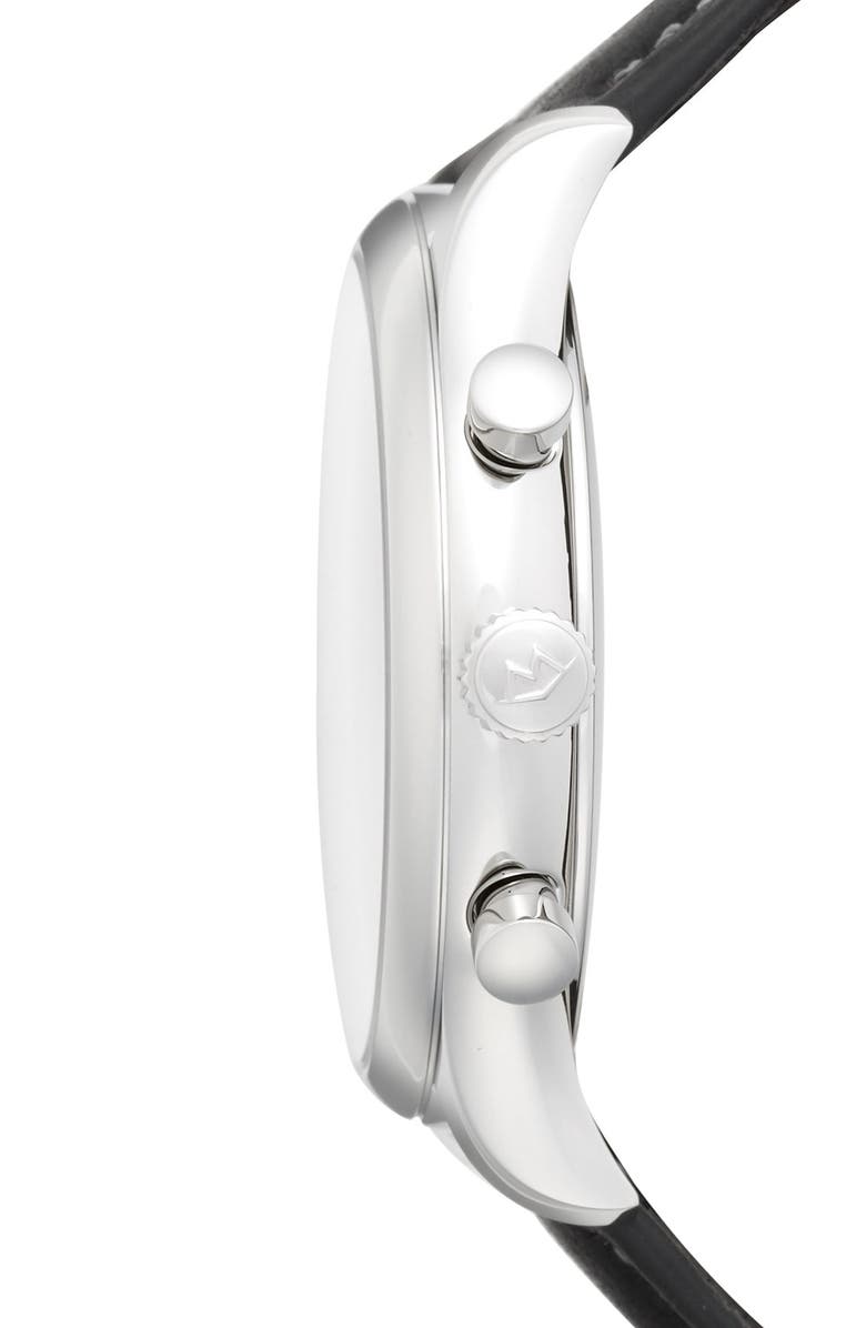 Movado 'Heritage' Chronograph Leather Strap Watch, 43mm, Alternate, color, 