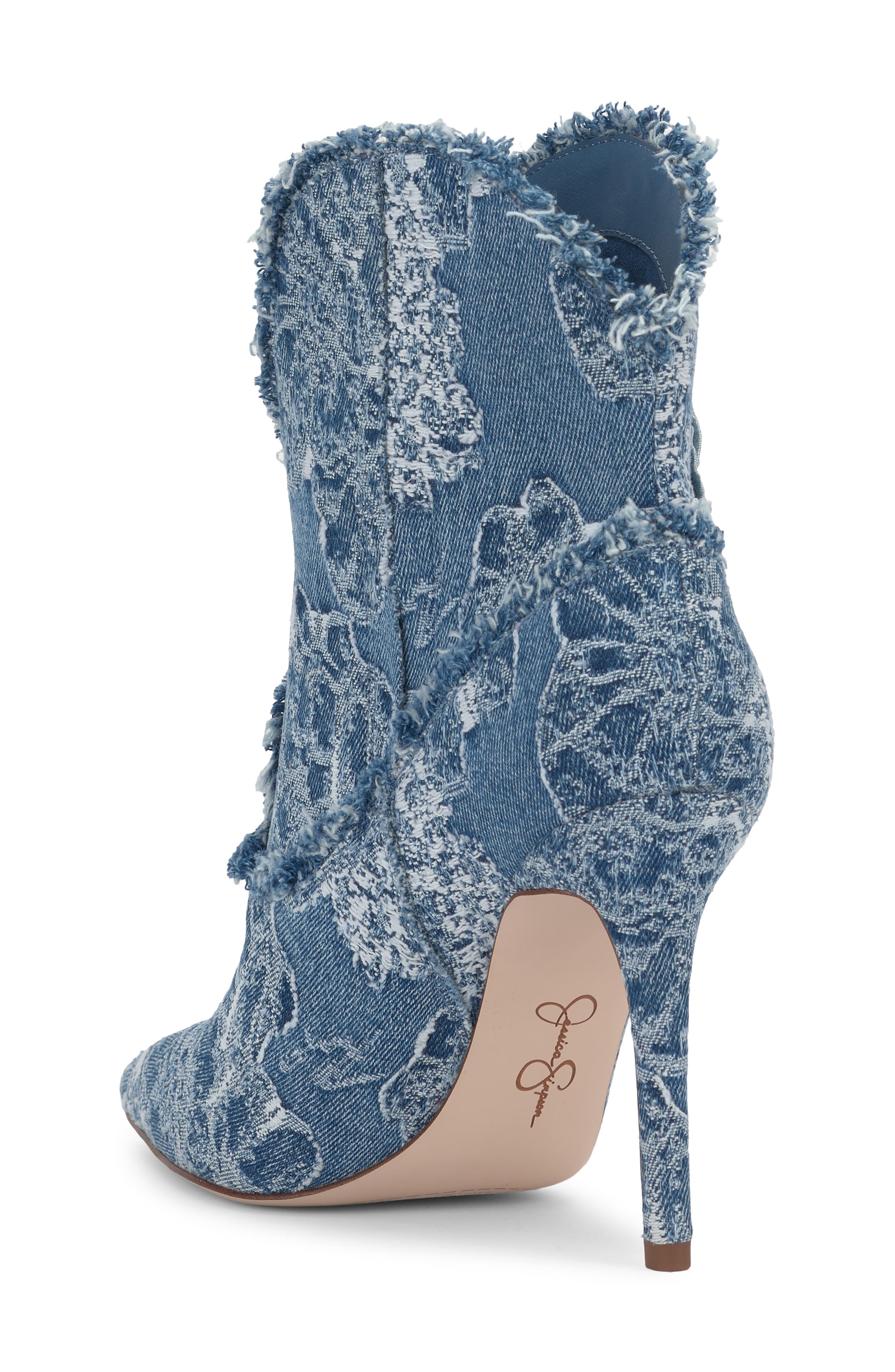 Jessica Simpson Plitee Pointed Toe Bootie, Alternate, color, Medium Blue