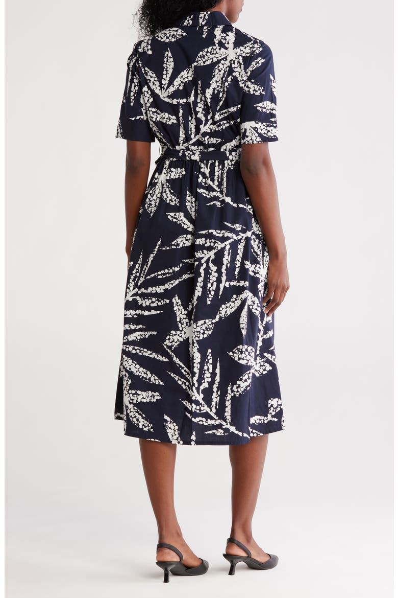 Short Sleeve Cotton Shirtdress, Alternate, color, NVI:NAVY/ IVORY