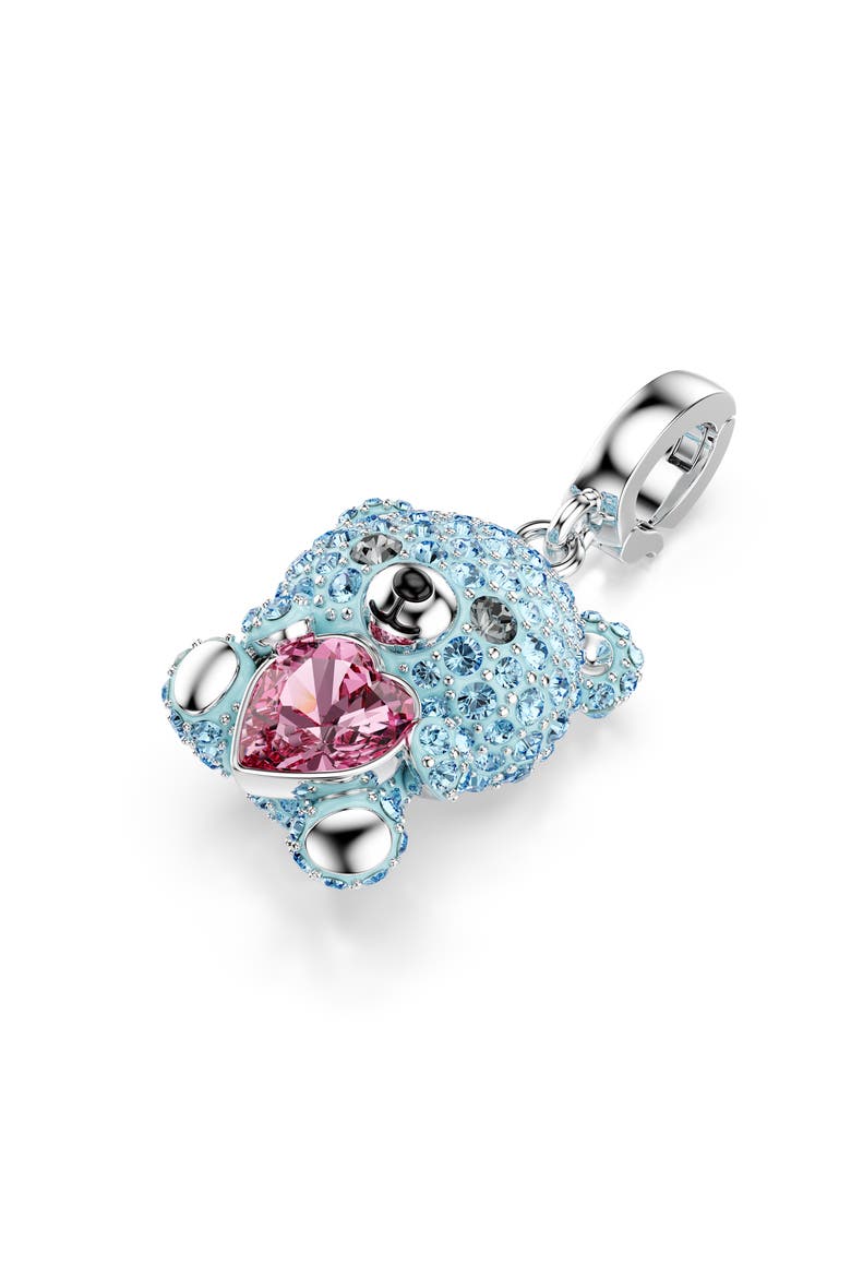 Idyllia Crystal Teddy Bear Charm, Alternate, color, BLUE