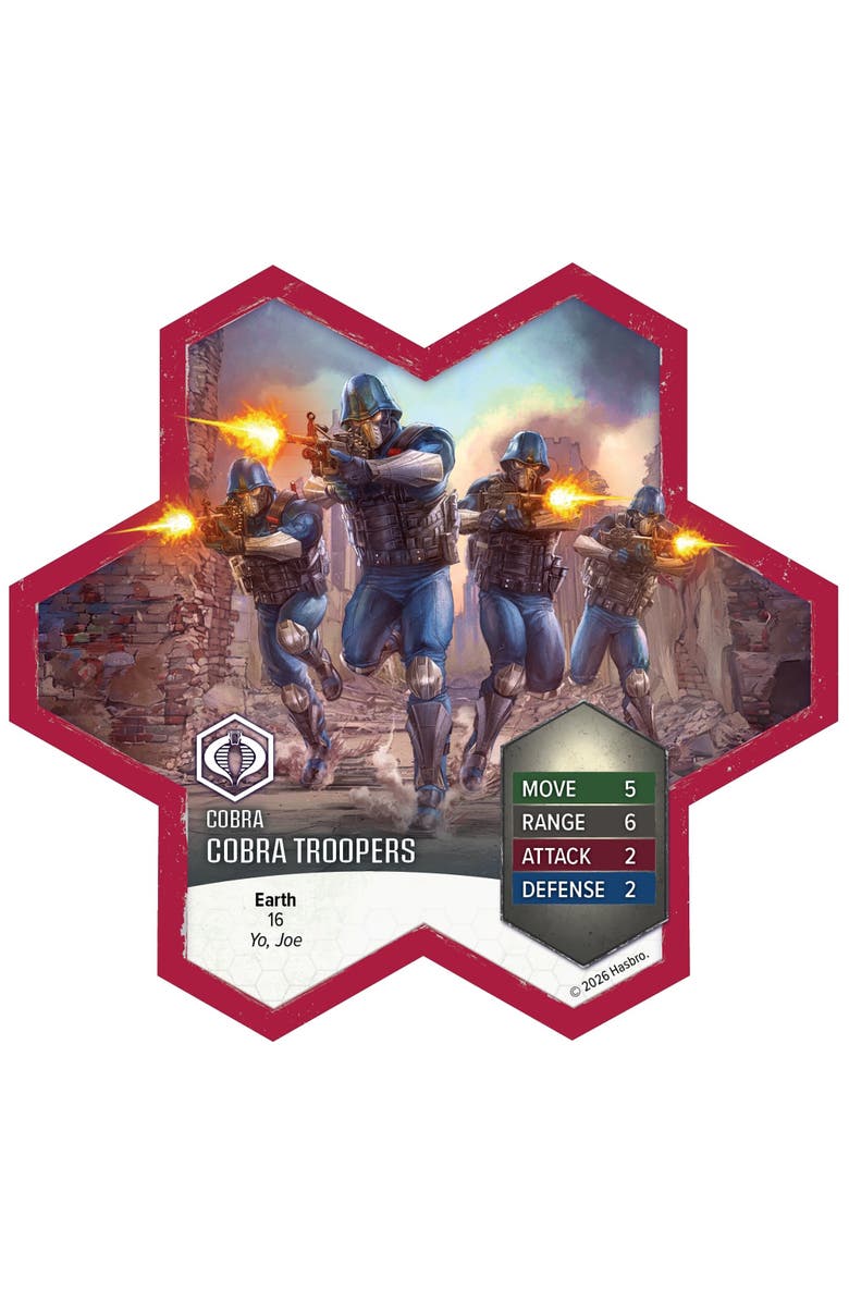 Renegade Game Studios GI JOE Heroscape, 5 Unpainted Miniatures, 2 Army Cards, Alternate, color, Multicolored