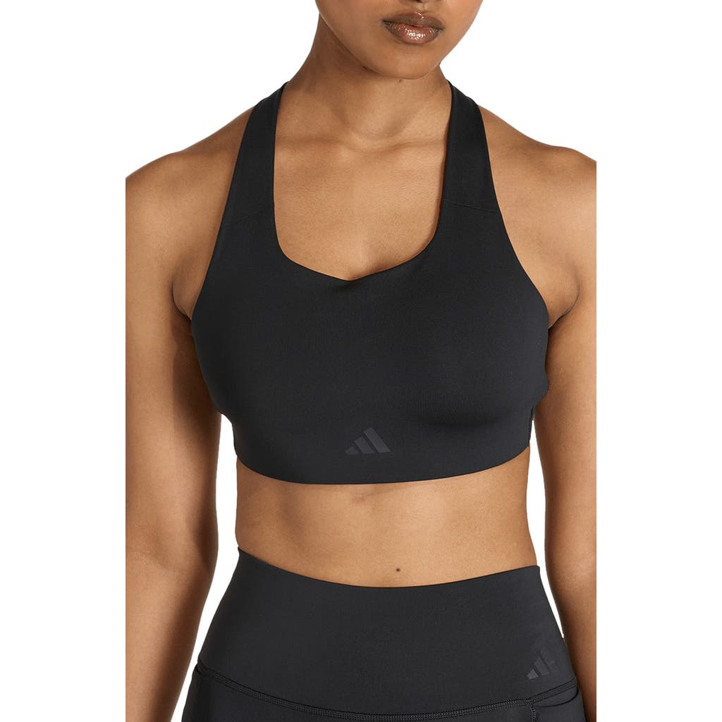 adidas Optimum High Support Racerback Sports Bra in Black/ at Nordstrom Rack, Size Medium