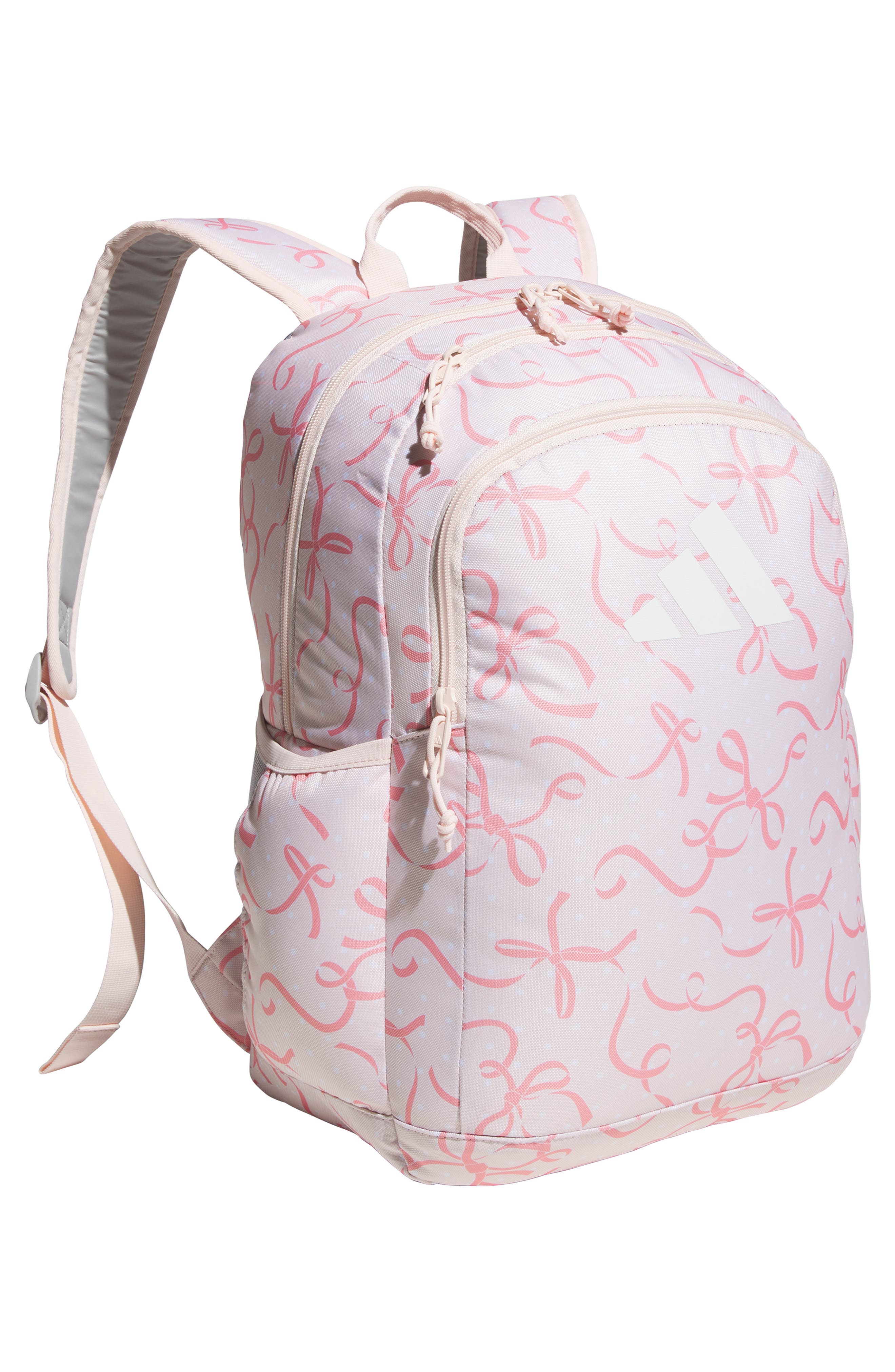 adidas Kids' Affiliate Backpack, Alternate, color, Bow Print Pink Tint