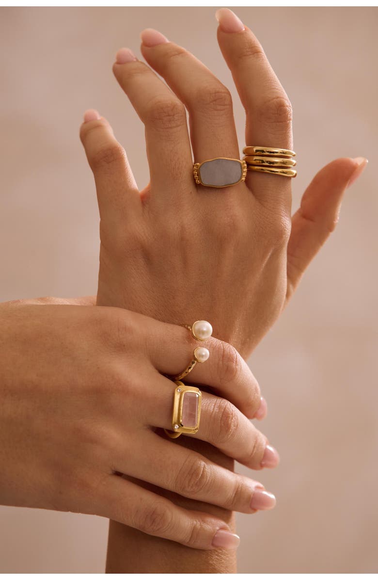Murkani Vintage Wave Ring (Set of 3) 6, Alternate, color, Yellow Gold