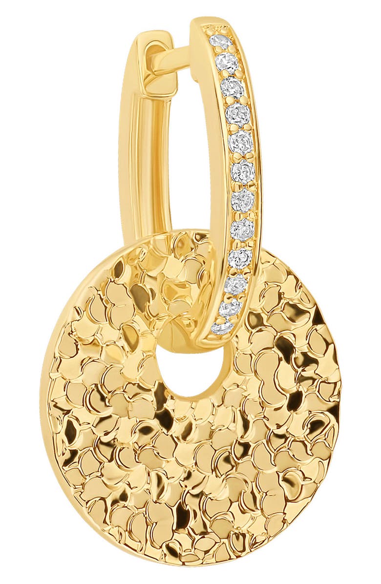 ATHRA LUXE Dolce Sole Textured Round Drop Huggie Hoop Earrings, Alternate, color, Gold