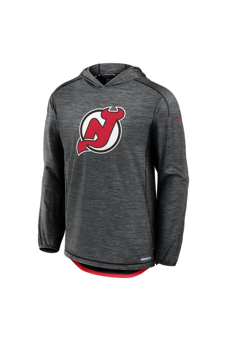 Men's Fanatics  Black New Jersey Devils Authentic Pro Rink Lightweight Pullover Hoodie, Alternate, color, Black