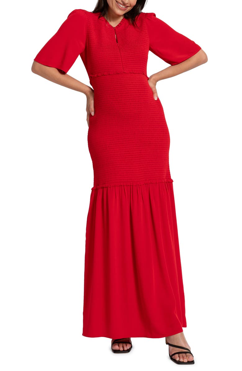Seraphine Smocked Maternity-to-Nursing Maxi Dress, Main, color, 