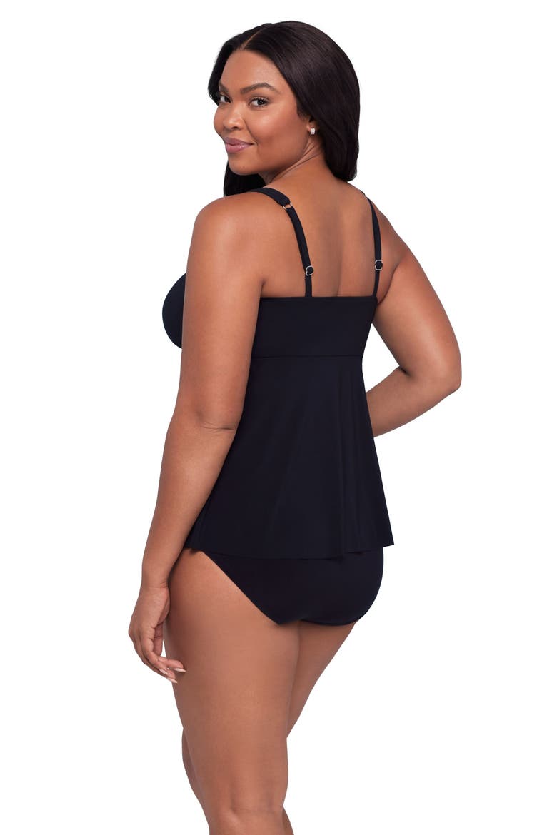 Maddie Square Neck Tankini Swimsuit Top, Alternate, color, Black