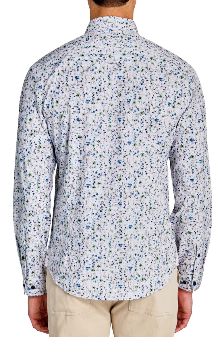 Mini Floral Print Long Sleeve Shirt, Alternate, color, WHITE/BLUE
