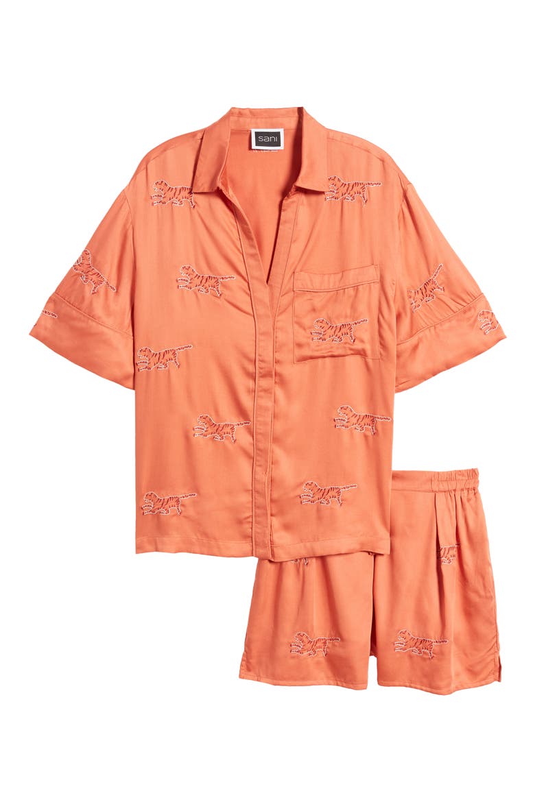 Embroidered Lounge Set, Alternate, color, CORAL
