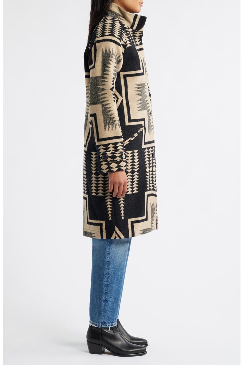 Timberline Virgin Wool Blend Blanket Coat, Alternate, color, BLACK/ TAN HARDING