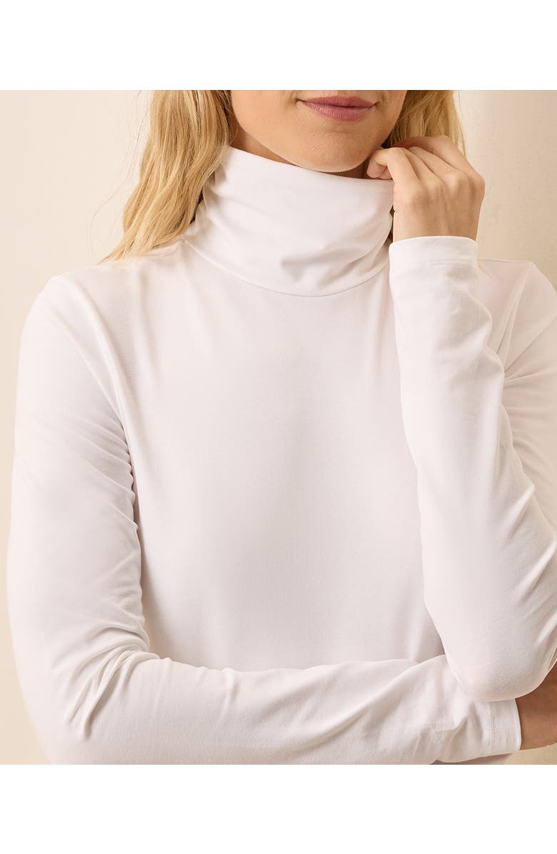 Pact Luxe Stretch Jersey Slim Turtleneck, Alternate, color, White