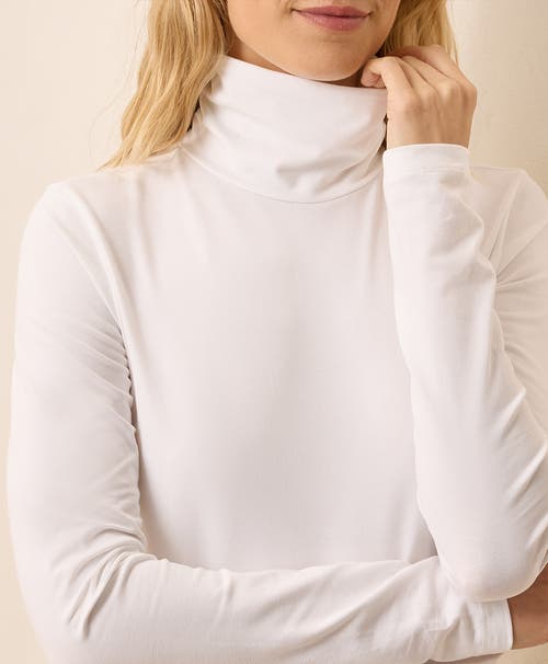 Pact Luxe Stretch Jersey Slim Turtleneck In White