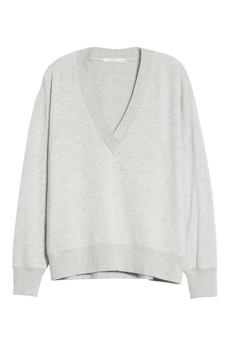 rag & bone/JEAN Flora Sweatshirt, Alternate, color, HEATHER GREY