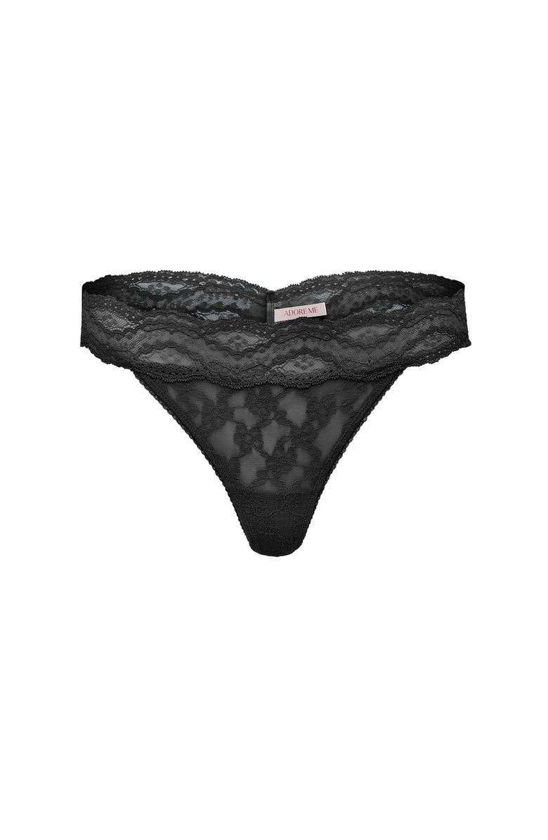 Adore Me Maylis Thong Panties, Alternate, color, Black