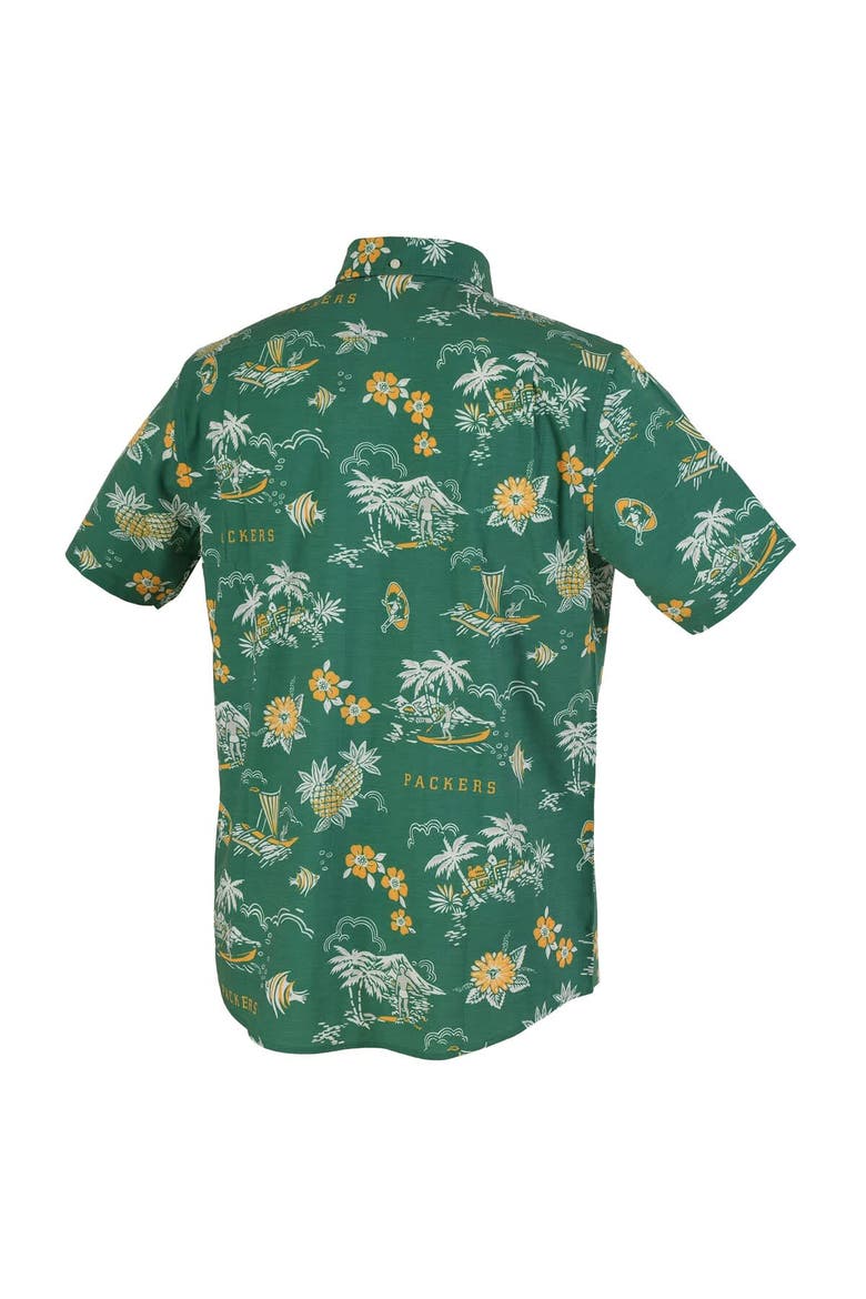 Men's Reyn Spooner Green Green Bay Packers Throwback Kekai Performance Button-Down Shirt, Alternate, color, Green
