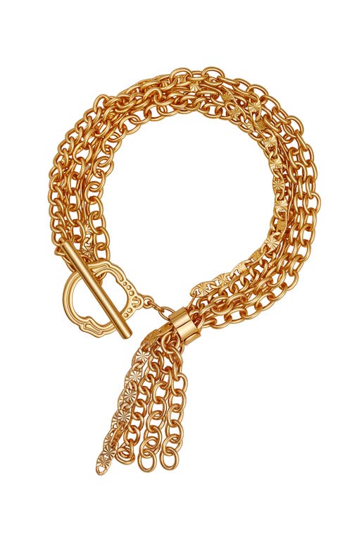 True Religion Multi Chain Toggle Bracelet In Gold