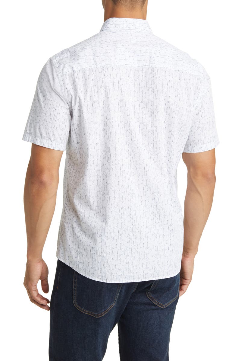 Robert Barakett Bozeman Scratch Print Short Sleeve Button-Up Shirt, Alternate, color,
